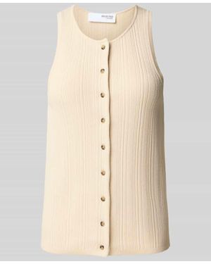 SELECTED Regular Fit Stricktop aus Viskose-Mix Modell 'TRIXIE' - Natur