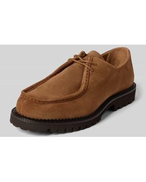 SELECTED Schnürschuhe aus echtem Veloursleder Modell 'HECTOR' - Braun