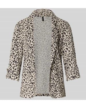 Vero Moda Loose Fit Kurzblazer aus Viskose-Leinen-Mix Modell 'JESMILO' - Mehrfarbig