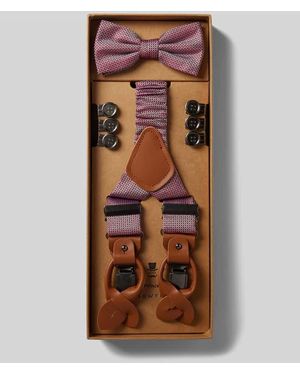 Prince BOWTIE Fliege mit Hosenträgern im Set - Braun