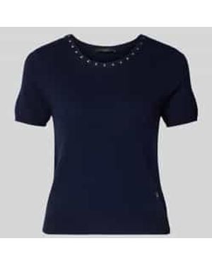 Ouí Gebreide Pullover Met Siersteentjes - Blauw