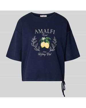 Christian Berg Women Relaxed Fit T-Shirt mit Logo-Print - Blau