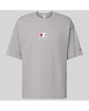 Champion T-Shirt mit Label-Stitching - Grau