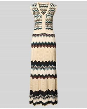 Zero Slim Fit Maxikleid aus Viskose-Mix in Strick-Optik - Weiß