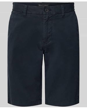 Marc O' Polo Regular Fit Bermudas aus Twill-Baumwoll-Mix Modell 'RESO JOGGER' - Blau