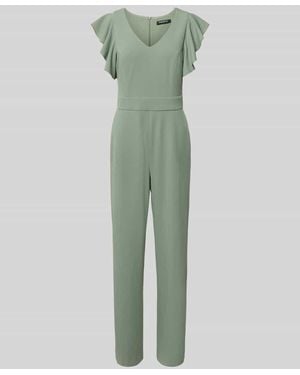 Swing Regular Fit Jumpsuit mit Rüschenbesatz - Grün