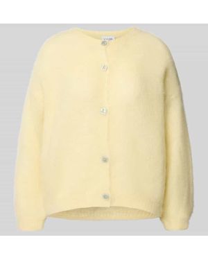 VILLA SOPHIE Strickjacke aus Mohair-Mix Modell 'AMANDA' - Gelb