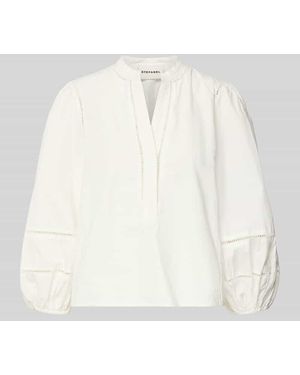 Stefanel Relaxed Fit Bluse mit Loch-Stickerei Modell 'Ajour' - Weiß