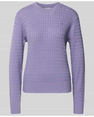 Tommy Hilfiger Regular Fit Pullover aus reiner Baumwolle - Lila