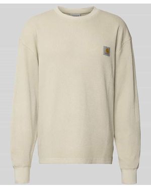 Carhartt Longsleeve mit Strukturmuster und Rundhalsausschnitt - Natur