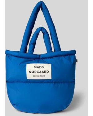 Mads Nørgaard Handtasche mit Label-Detail und Steppnähten - Blau