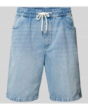 Review Relaxed Fit Jeansshorts Mit Elastischem Bund - Blau