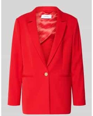 Comma, Regular Fit Blazer Met Reverskraag - Rood