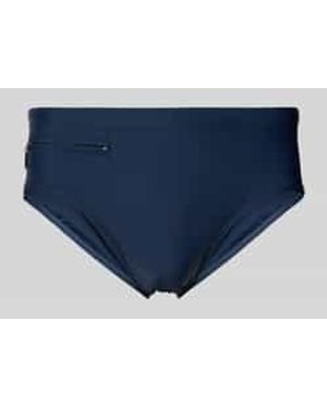 Schiesser Slim Fit Zwembroek Met Ritszak - Blauw