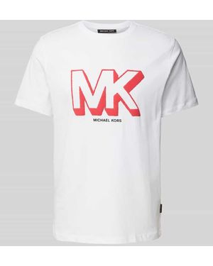 Michael Kors T-Shirt mit Label-Print Modell 'SKETCH MK' - Grau
