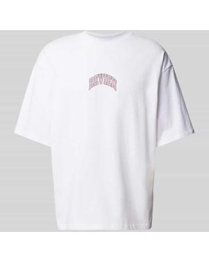 Review Oversized T-Shirt mit Label-Print - Weiß