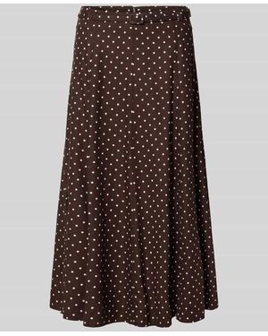Mango Midirock aus Leinen-Viskose-Mix Modell 'ROMEO' - Braun