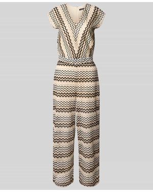 Comma, Jumpsuit mit V-Ausschnitt - Natur