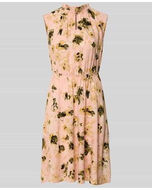Zero Knielanges Kleid aus Viskose mit Schlüsselloch-Ausschnitt - Natur