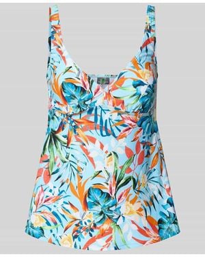 Venice Beach Tankini-Top mit floralem Allover-Muster Modell 'Caru' - Blau