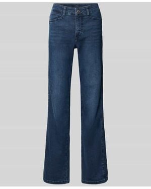 M·a·c Regular Fit Bootcut-Jeans mit Teilungsnähten Modell 'Laura Seam' - Blau