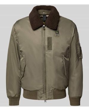 Blauer Usa Bomberjacke mit Zweiwege-Reißverschluss Modell 'MARSHALL' - Grün