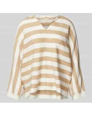 Tom Tailor Pullover Met Streepmotief En 3/4-mouwen - Naturel