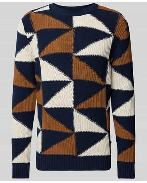 Thinking Mu Strickpullover Mit Allover-Muster - Blau