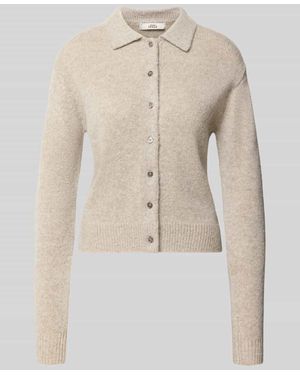 0039 Italy Strickjacke aus Kaschmir-Mix mit Lanawoll-Anteil Modell 'Gina' - Natur