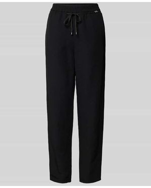 Marc Cain Tapered Fit Stoffhose mit Tunnelzug - Schwarz