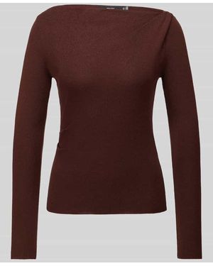Vero Moda Langarmshirt mit U-Boot-Ausschnitt - Braun