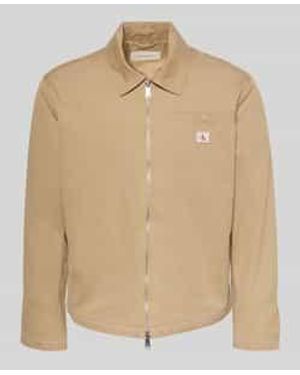 Calvin Klein Regular Fit Overhemdjack Van Puur Katoen - Naturel