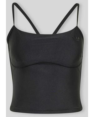 adidas Skinny Fit Sport-Top mit Logo-Detail - Schwarz