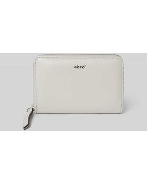Abro⁺ Lederportemonnaie mit Label-Applikation Modell 'DALIA' - Natur