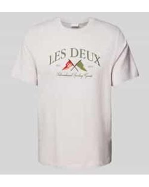 Les Deux T-shirt Met Labelstitching - Grijs