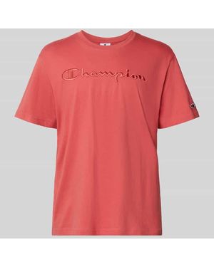 Champion T-Shirt mit Label-Stitching Modell 'ICONS' - Rot