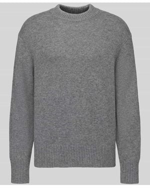 SELECTED Pullover aus Kaschmir mit Rippabschlüssen - Grau
