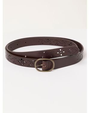 FatFace Fatface Chocolate Cut Out Leather Belt - Brown
