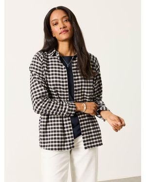 FatFace Fatface Bessie Petite Check Shirt - Blue