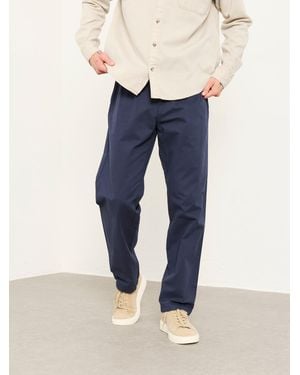 FatFace Straight Fit Pleat Front Twill Chinos - Blue