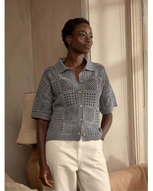 FatFace Fatface Astrid Crochet Shirt - Brown