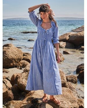 FatFace Fatface Camille Striped Midi Dress - Blue
