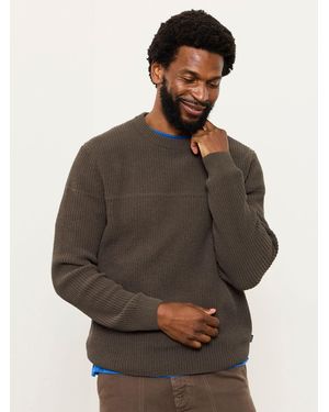 FatFace Kelbrook Knitted Crew Neck Jumper - Brown