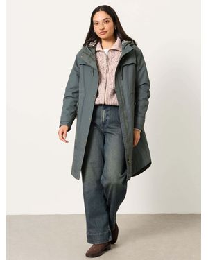 FatFace Inverness Long Raincoat - Blue