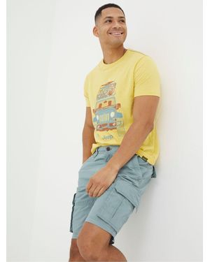 FatFace Bude Lightweight Cargo Shorts - White