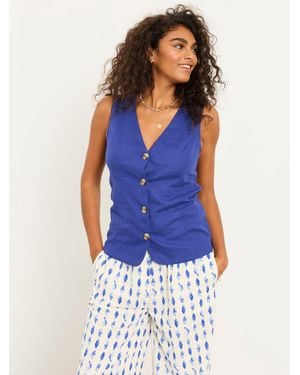FatFace Fatface Indie Waistcoat - Blue