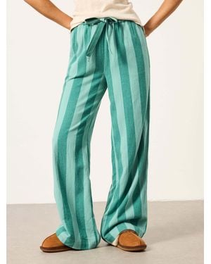 FatFace Lola Stripe Wide Leg Pyjama Bottoms - Green