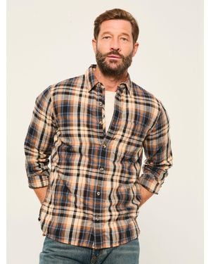FatFace Fatface Hyth Long Sleeve Check Shirt - Natural