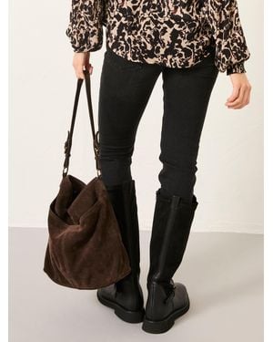 FatFace Molly Suede Shoulder Bag - Black