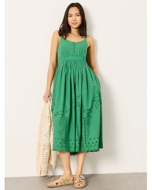 FatFace Fatface Teri Petite Embroidered Midi Dress - Green